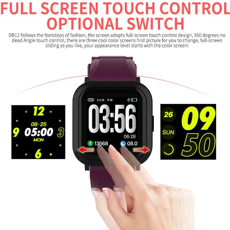 Смарт браслет New2019 DB12 для измерения артериального давления пульсометр часы