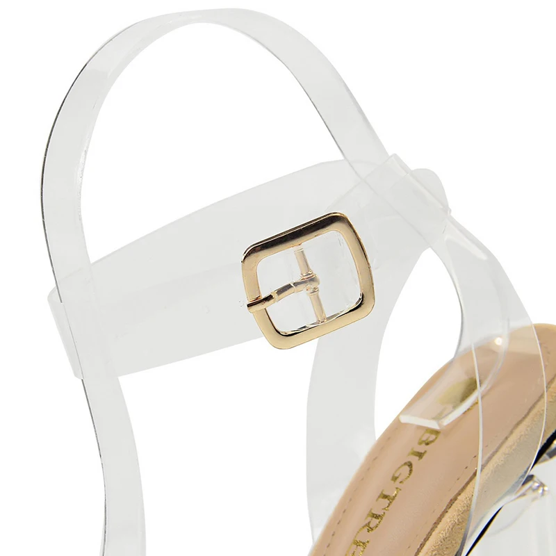 Женские прозрачные босоножки на высоком каблуке BIGTREE Летние Босоножки с открытым