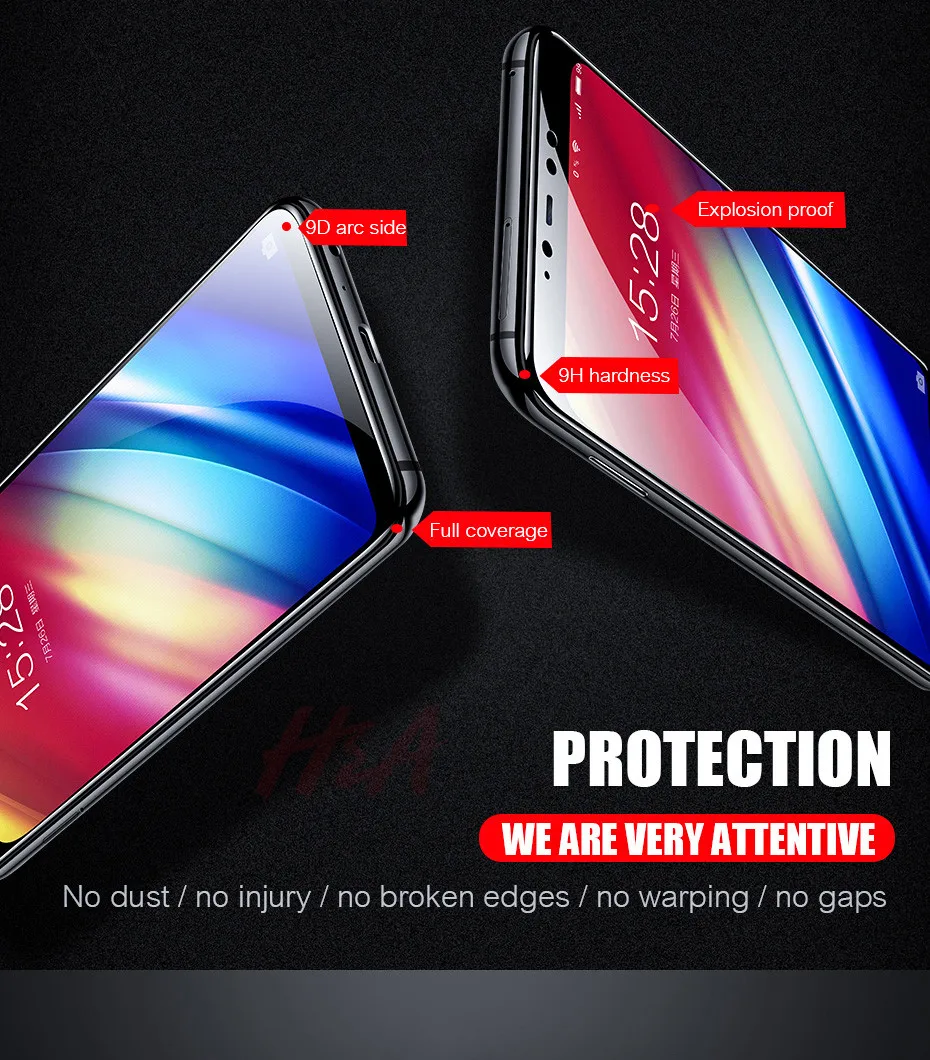 H& A 9D закаленное стекло для samsung Galaxy J4 Plus J6 J8 A6 A8 A7 Защитная пленка для экрана A5 A3 A7