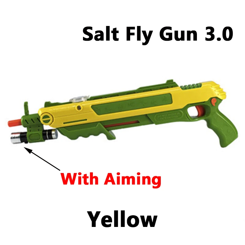 3.0 Yellow with Aim 12 типов жучок соль Летающий пистолет соль и перец пули бластер страйкбол для жучка дующий пистолет Москитная модель игрушка соляной пистолет вечерние подарки - Цвет: 3.0 Yellow with Aim