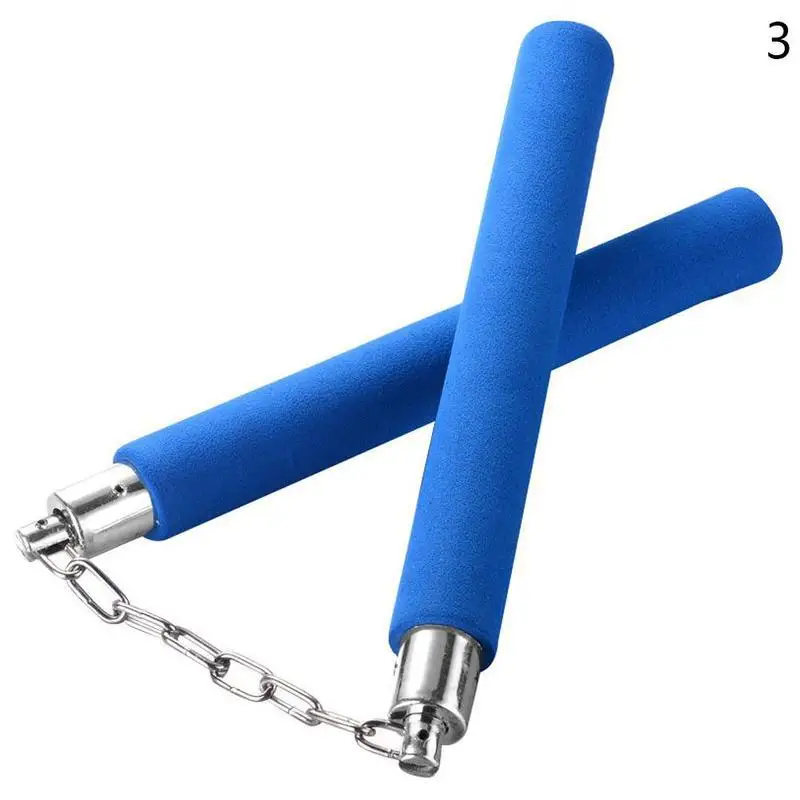 Каратэ Боевые искусства обучение пены Nunchaku нунчаки палочка практика игрушка для детей 4 цвета безопасности губка Nunchaku - Цвет: blue