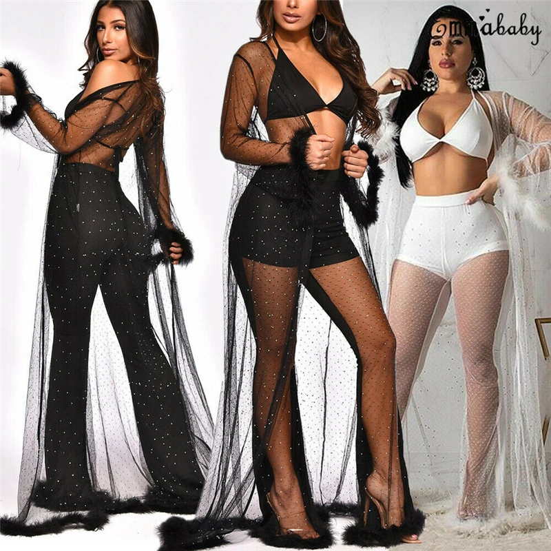 Женское нижнее белье сексуальное Сетчатое с открытым передом расшитое