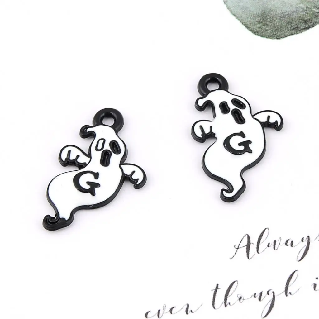 5 шт. серебряный цвет Хэллоуин фестиваль капли масла призрак Подвески кулон в