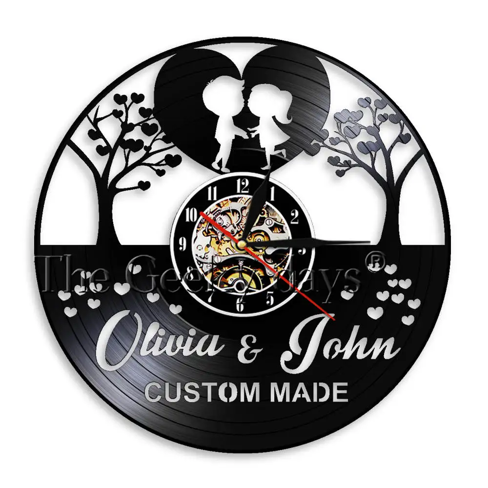 1 шт Пользовательское Имя любовника Свадьба Ретро виниловая запись настенные