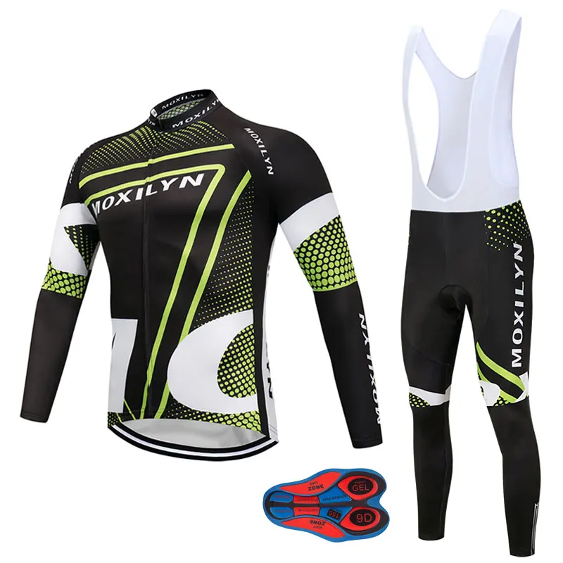 Moxilyn зимний термальный флисовый комплект для велоспорта Ropa Ciclismo Invierno Hombre Roupa Ciclismo велосипедная одежда зеленый костюм - Цвет: 3