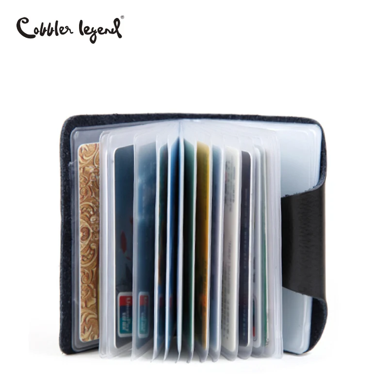 

Cobbler Legend 26 Slots Genuine Leather Unisex Business Credit Card Holder Bank Clutch ID Card Holders Women Purse Bag 2019