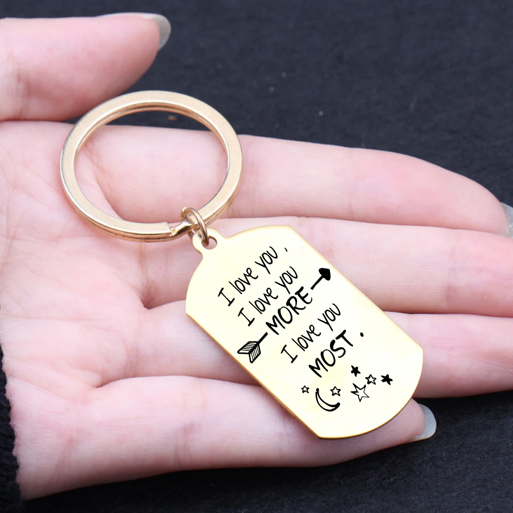 &quotI Love You More &amp Most&quot подарок на день святого Валентина для пары брелок с узором в
