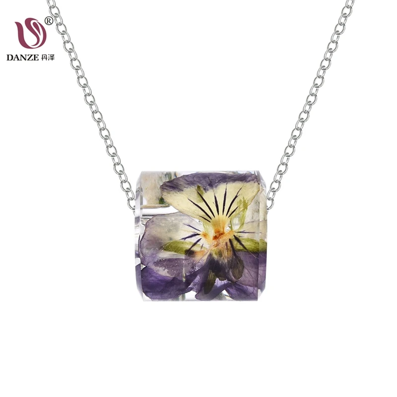 Danze уникальный ручной работы Boho прозрачный пластик сушеный цветок колье с