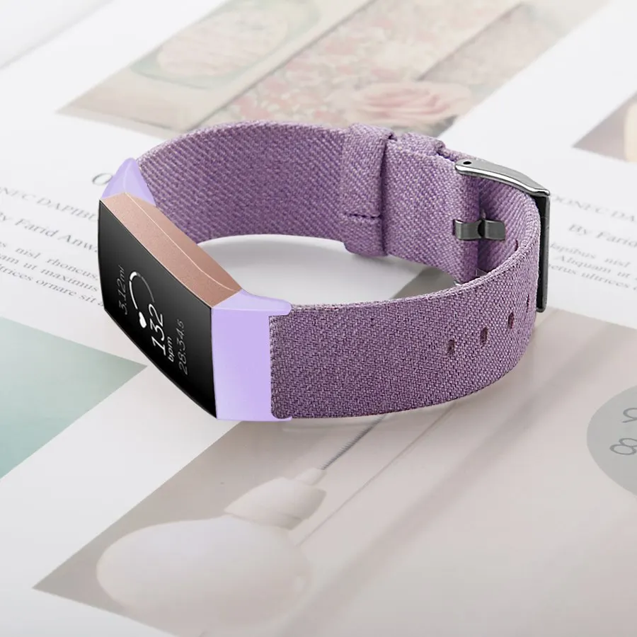 Fashion Canvas Watch Band Strap for Fitbit Charge 4 Bracelet Wristband Replacement Watchband 3 Accessories | Электроника