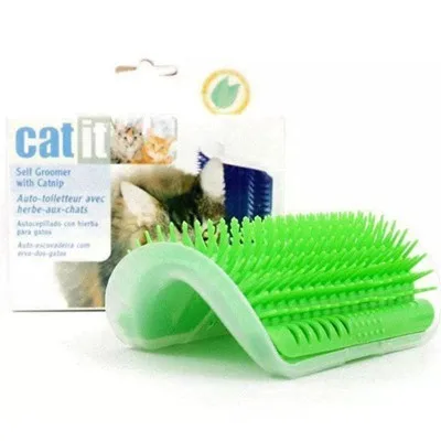 Green Pet Cat кисточки самостоятельной уход за лошадьми инструмент щетка для вычесывания животных для товары кошек массаж волос линять отделка угловой гребень - Цвет: Green