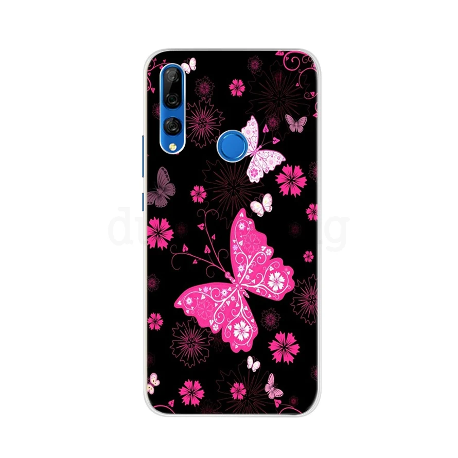Чёрный матовый Для Fundas huawei P Smart Z чехол силиконовый 3D мягкий, симпатичный, из ТПУ с мультяшными цветами Прозрачный чехол для телефона для huawei P Smart Z STK-LX1 - Цвет: Чёрный матовый