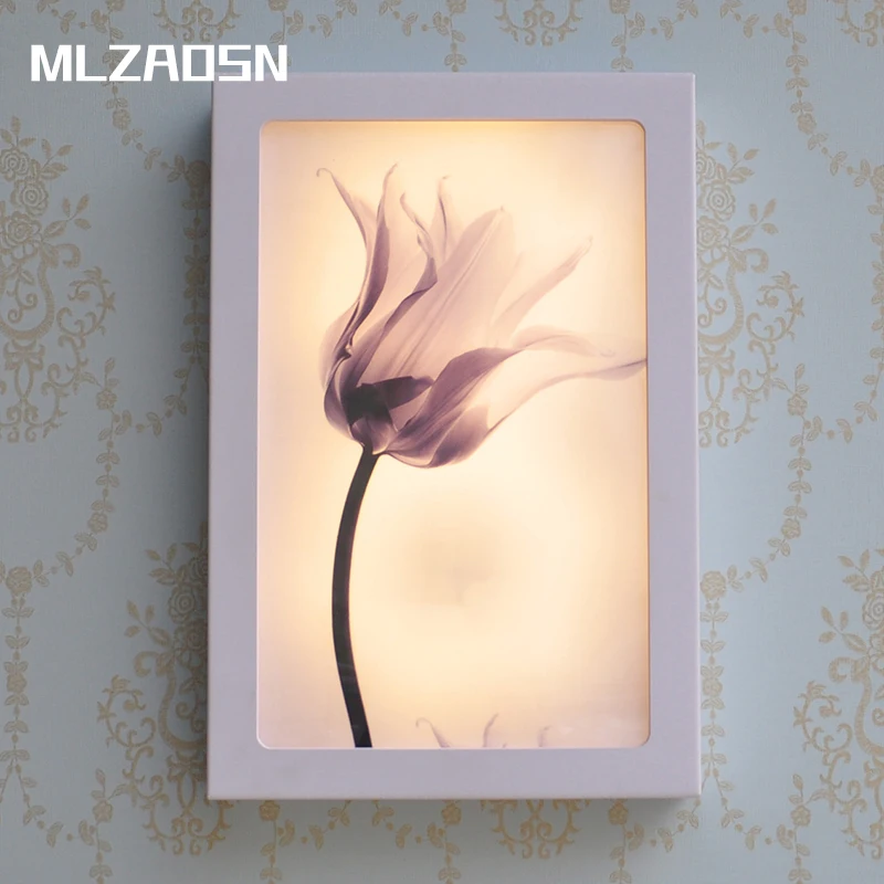 MLZAOSN светодиодный декоративный настенный светильник с цветами ПВХ