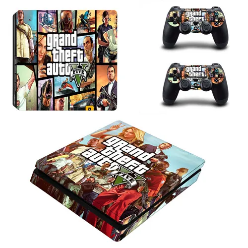 Игра Grand Theft Auto PS4 тонкий кожи Стикеры Наклейка виниловая для sony Playstation 4 консоли и 2 контроллеры PS4 тонкий кожи Стикеры - Цвет: YSP4S-2480