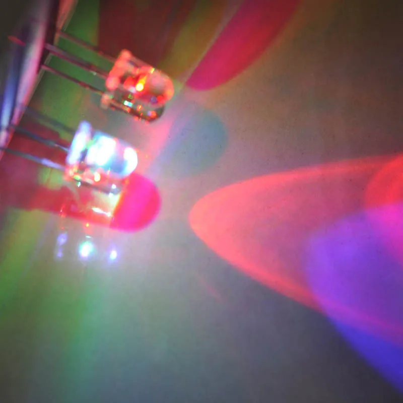 50 шт. 5 мм RGB (красный/зеленый/синий) многоцветные светодиодные мигающие круглые с