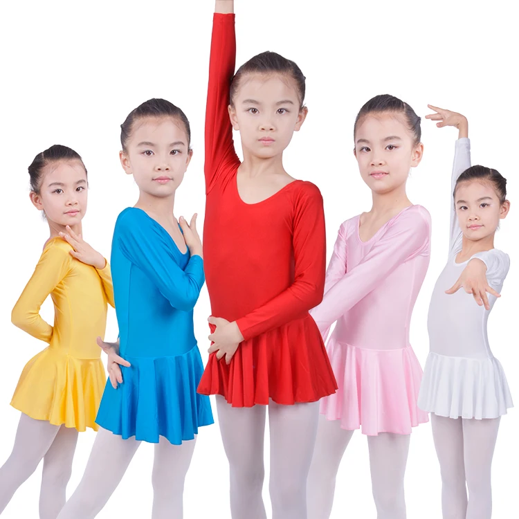 

Футболка с длинными рукавами из спандекса, для гимнастики трико для девочек балетное платье Детская Одежда для танцев Детская одежда для ба...