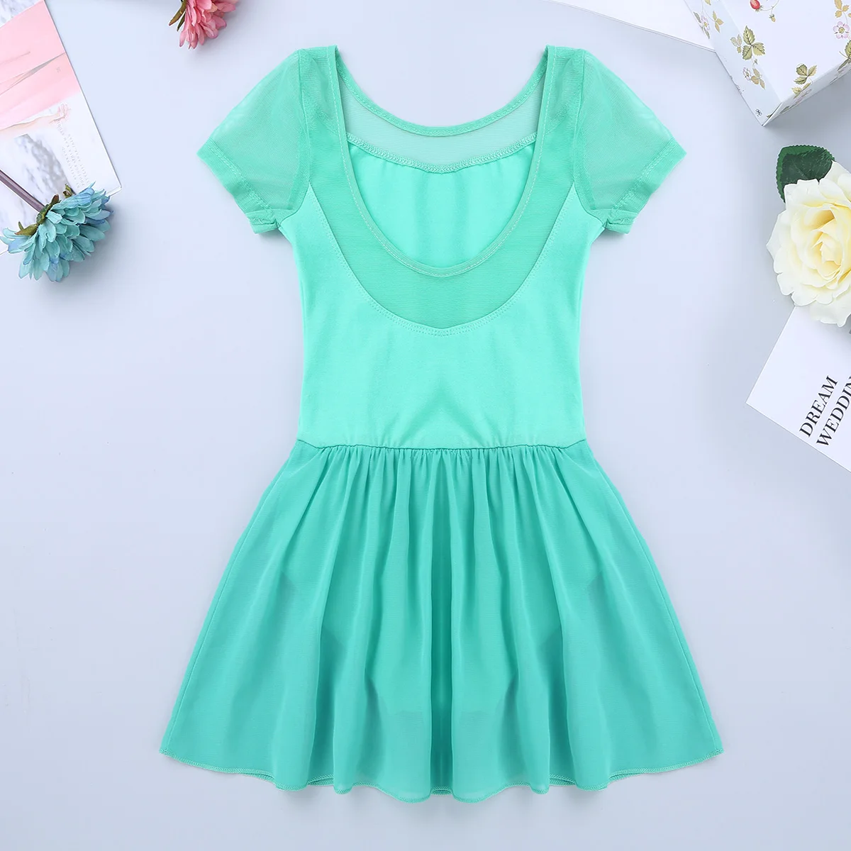 Шифоновое балетное платье пачка с коротким рукавом и оборками|Балет| |