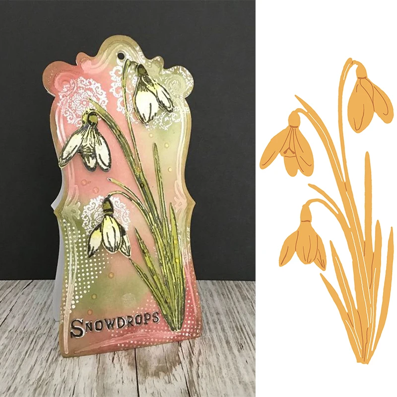 

Delicate Snowdrop Metal Cutting Dies Stencil for DIY Scrapbooking Embossing Photo Album Decoration Paper Card Craft Die Cut 2019