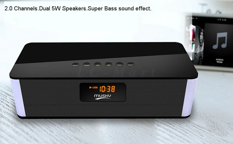 MINI HIFI Wireless Bluetooth Speaker Stereo Super Bass Big Power Subwoofer Loudspeakers USB AUX TF FM Radio Built in Mic Boombox |