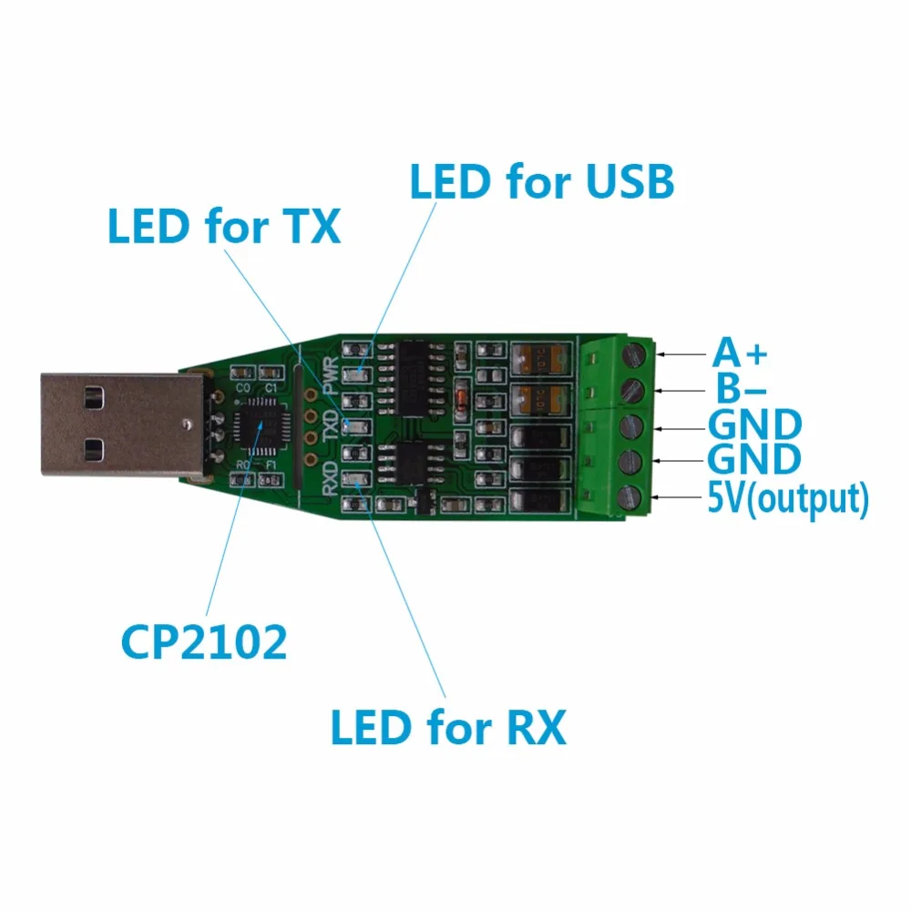 DSD TECH SH-U10 USB к RS485 преобразователь с CP2102 чип совместим Windows 7 8 10 linux mac OS |