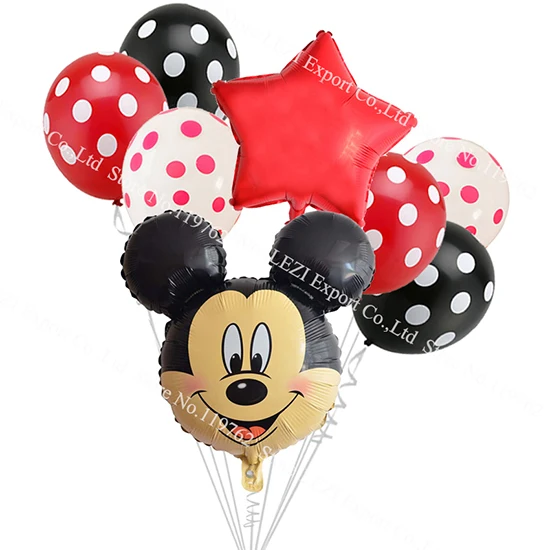 Mickey 8 шт./лот Минни Микки Маус голова фольга для дня рождения воздушные шарики для украшения мультфильм вечерние поставки 2,8 г волна точка латексный шар - Цвет: Mickey