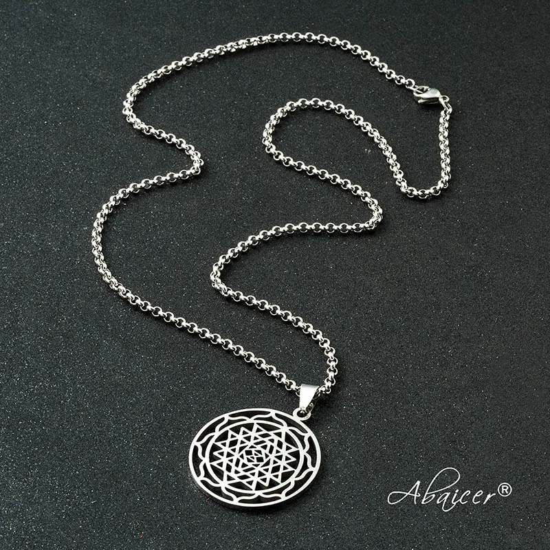Abaicer-буддийская Шри-Янтра ювелирные изделия ожерелья и подвески из