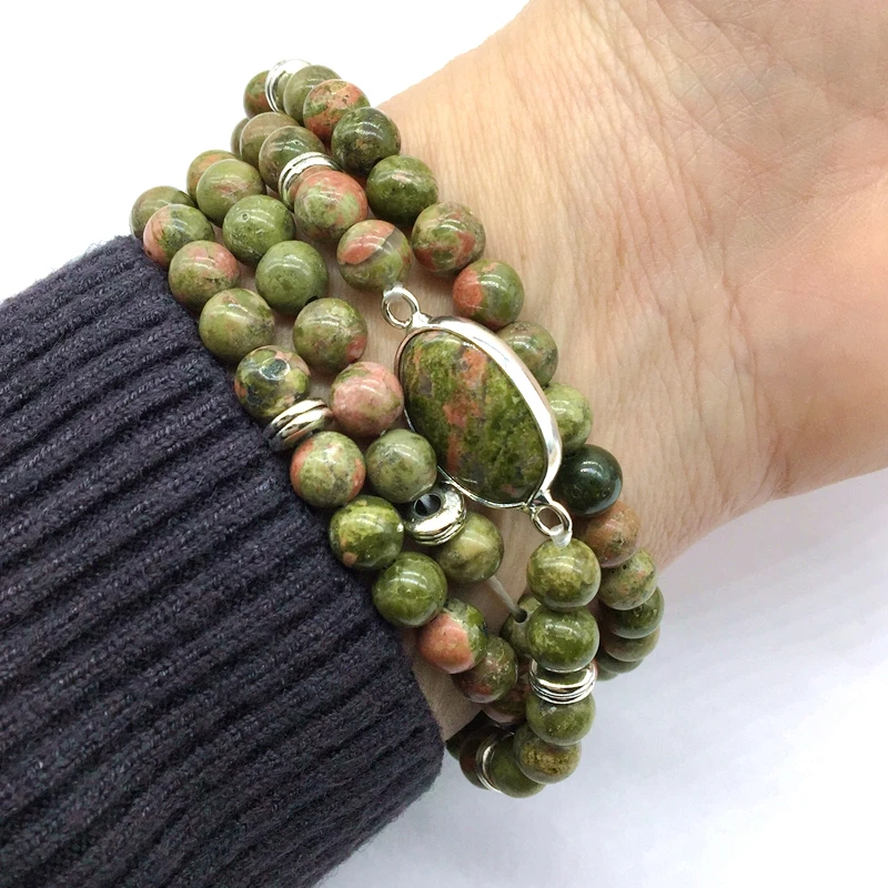 

Natural Stone Beads Bracelets Elastic Bangle Mala Necklace Yoga Jewelry 72 cm Good For Woman Gift Promotional
