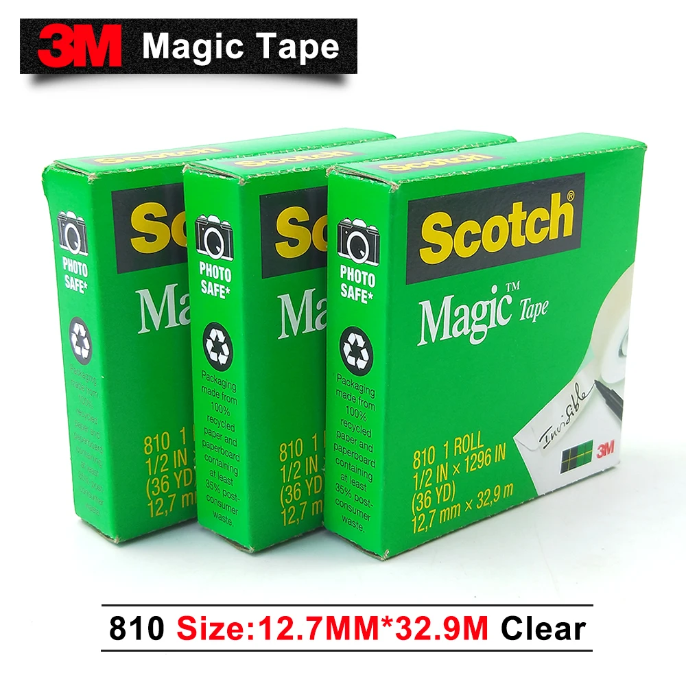 Фото 3M scotch tape can be written tape/magic tape/stationery/12.7mm*32.9m/30pcs/lot №5