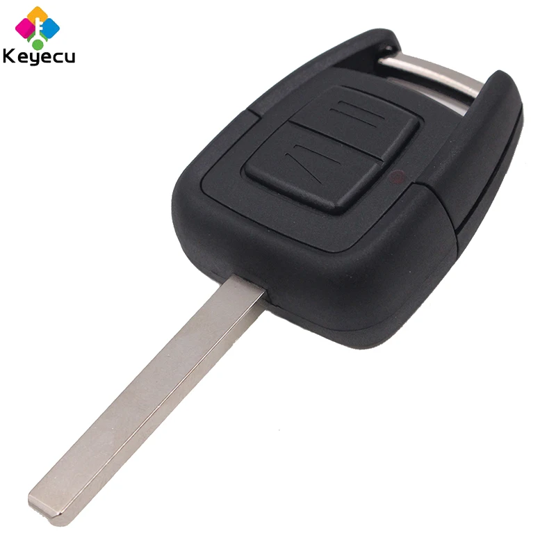 KEYECU Replacement Remote Control Car Key Shell Case - 2 Buttons &amp HU100 Blade FOB for OPEL VAUXHALL Vectra Zafira Omega Astra |