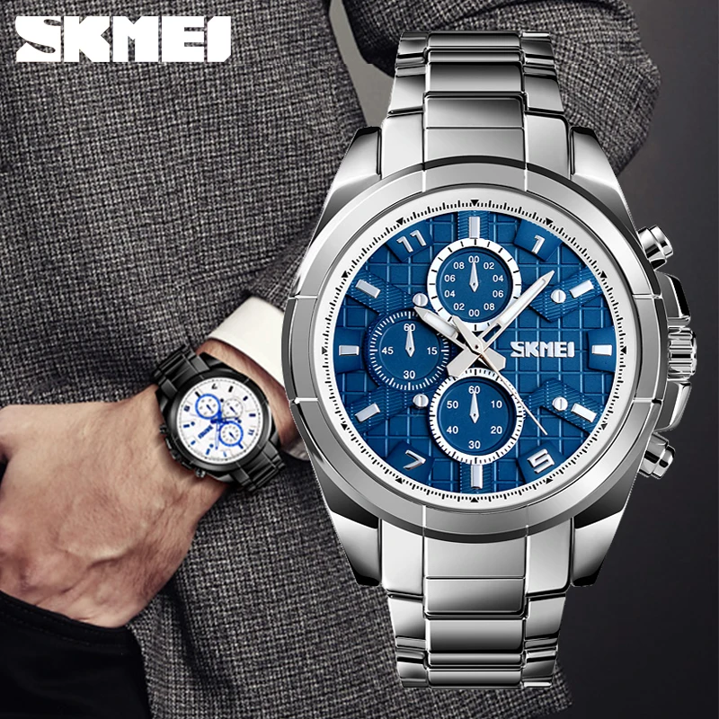 Роскошные водонепроницаемые часы кварцевые деловые мужские повседневные из