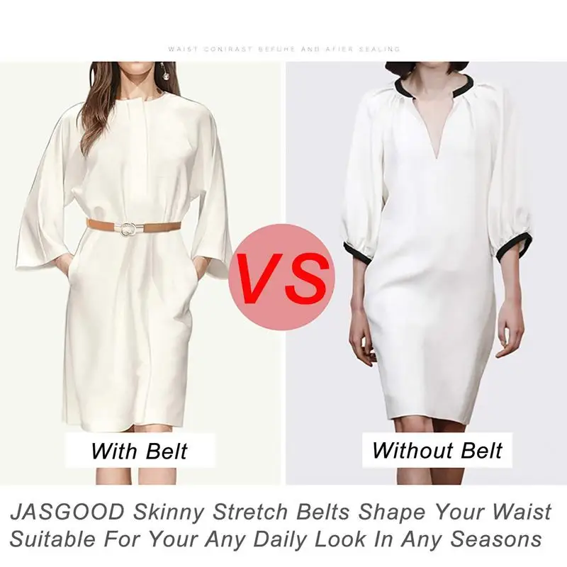 Женский эластичный пояс с металлической пряжкой в стиле ретро 2 шт. упаковке 1