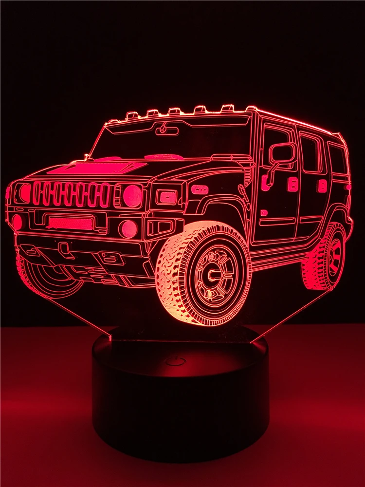 Amroe Крутой Джип-автомобиль 2019 7 цветов затемняющий градиент RGB 3D светодиодный