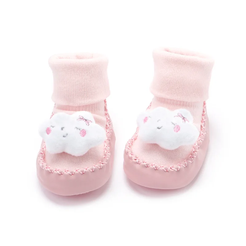 Носки-тапочки с резиновой подошвой для новорожденных 1 пара носки рисунками