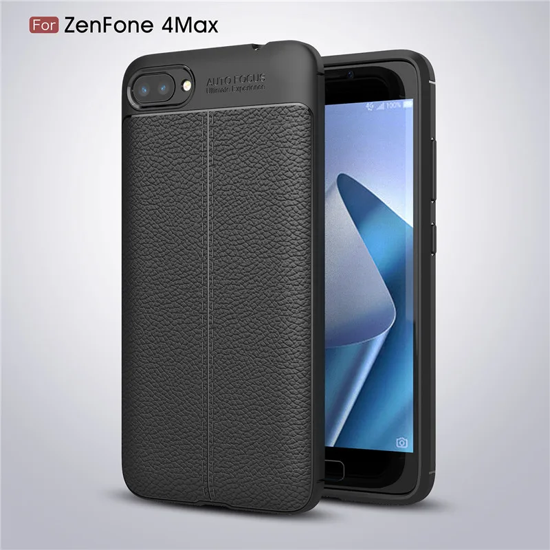 Чехол Zc520KL для Asus Zenfone 4 Max ZC520KL 5,", защищающий от падения, мягкий силиконовый чехол с текстурой кожи Для Zenfone 4 Max Pro Zc554KL 5,5"