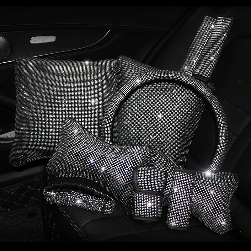 Bling со стразами и кристаллами подушка для шеи в автомобиль поддержка талии Алмаз