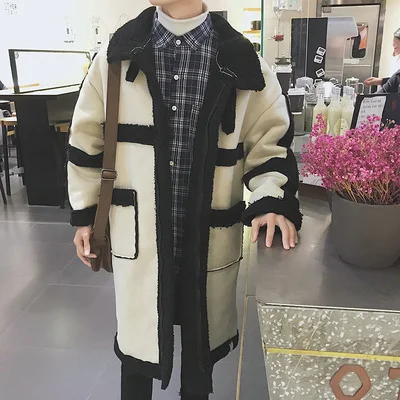 as picture 1 Мужское пальто зимнее модное повседневное Свободное длинное шерстяное пальто утолщенное хлопковое повседневное свободное шерстяное пальто Veste Longue Homme 3 цвета - Цвет: as picture 1