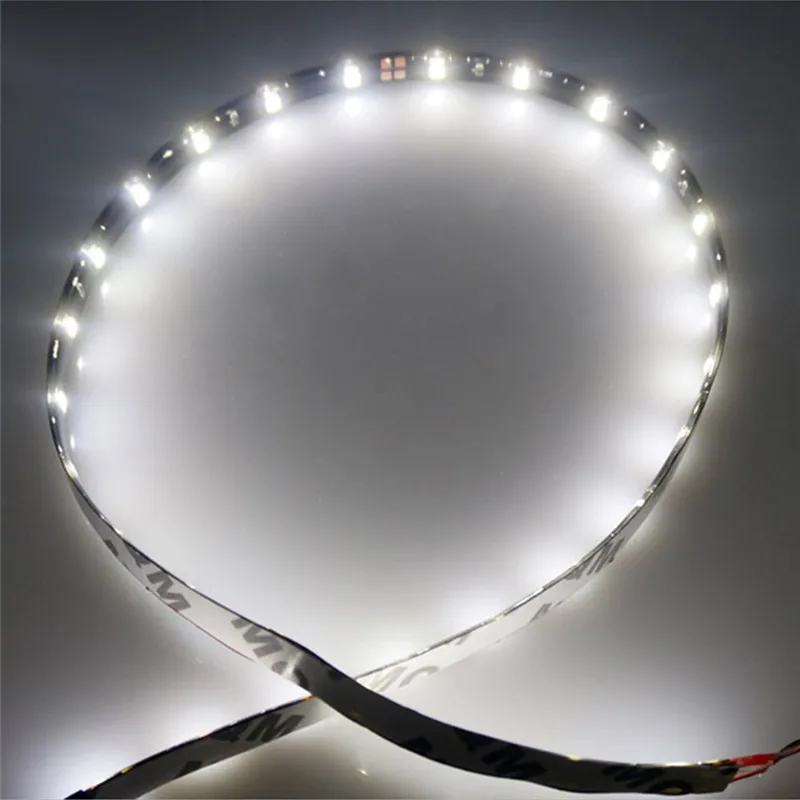 2Pcs White 1/2 шт супер яркий 30 см 3528 SMD 15 светодиодный гибкий неоновый DIY домашний Автомобильный светодиодный светильник водонепроницаемый DC 12 В - Испускаемый цвет: 2Pcs White