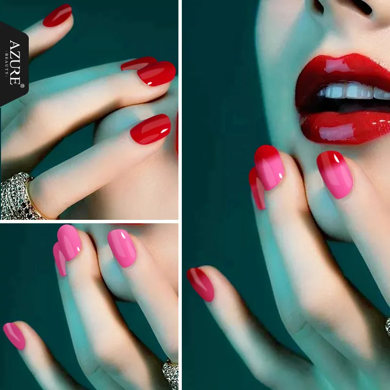 Гель лак для ногтей Azure Beauty выдерживает температуру 12 мл светодиодный гель