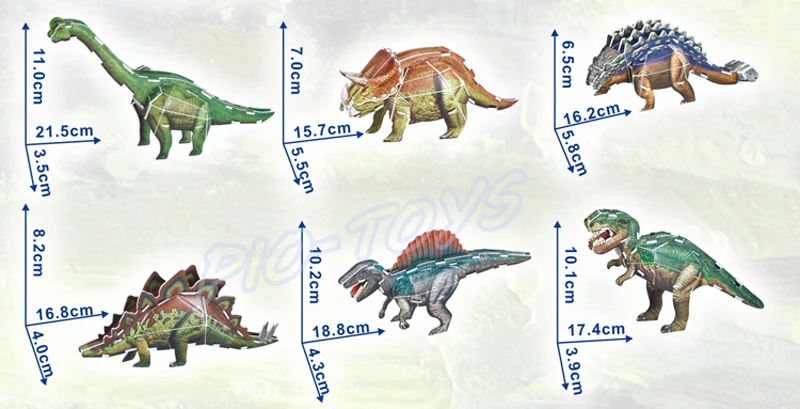 Новогодний подарок динозавр и животное серии 3D модель учебник головоломка