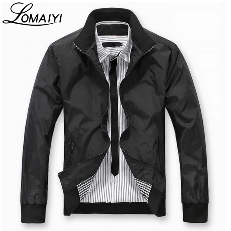Lomaiyi 2018 сезон: весна–лето Для мужчин повседневная куртка Бизнес синий Slim Fit