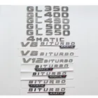 Хромированные значки для багажника, эмблема, эмблема, наклейка для Mercedes Benz GL350 GL400 GL450 GL500 GL550 V8 V12 BITURBO 4matic