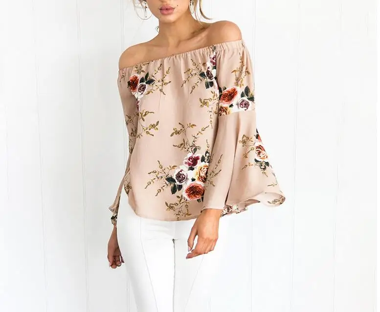 sexy off shoulder ruffle bow blouse shirt 2019 Summer style flare sleeve summer tops Elegant party women blouses blusas plus siz