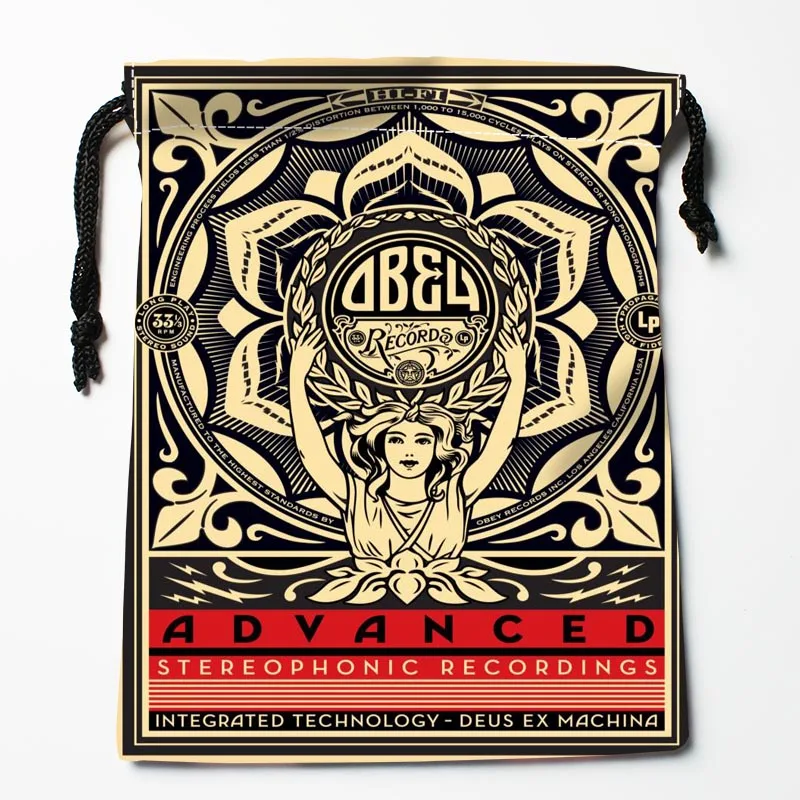 Новое поступление сумки на шнурке Shepard Fairey с принтом заказ для хранения размер 18x22