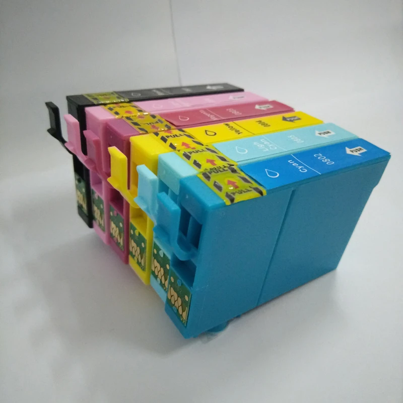 Einkshop 1 комплект T0801 патрон чернил для принтера Epson T0806 Stylus P50 T59 R265 270 285 290 360 730WD 800FW 810W