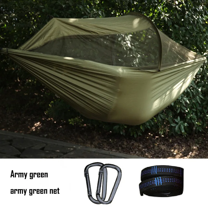 Multiuse 2 person Portable Hammock Camping Survivor with Mosquito Net Stuff Sack Swing hamac Bed Tent Use Furniture | Мебель