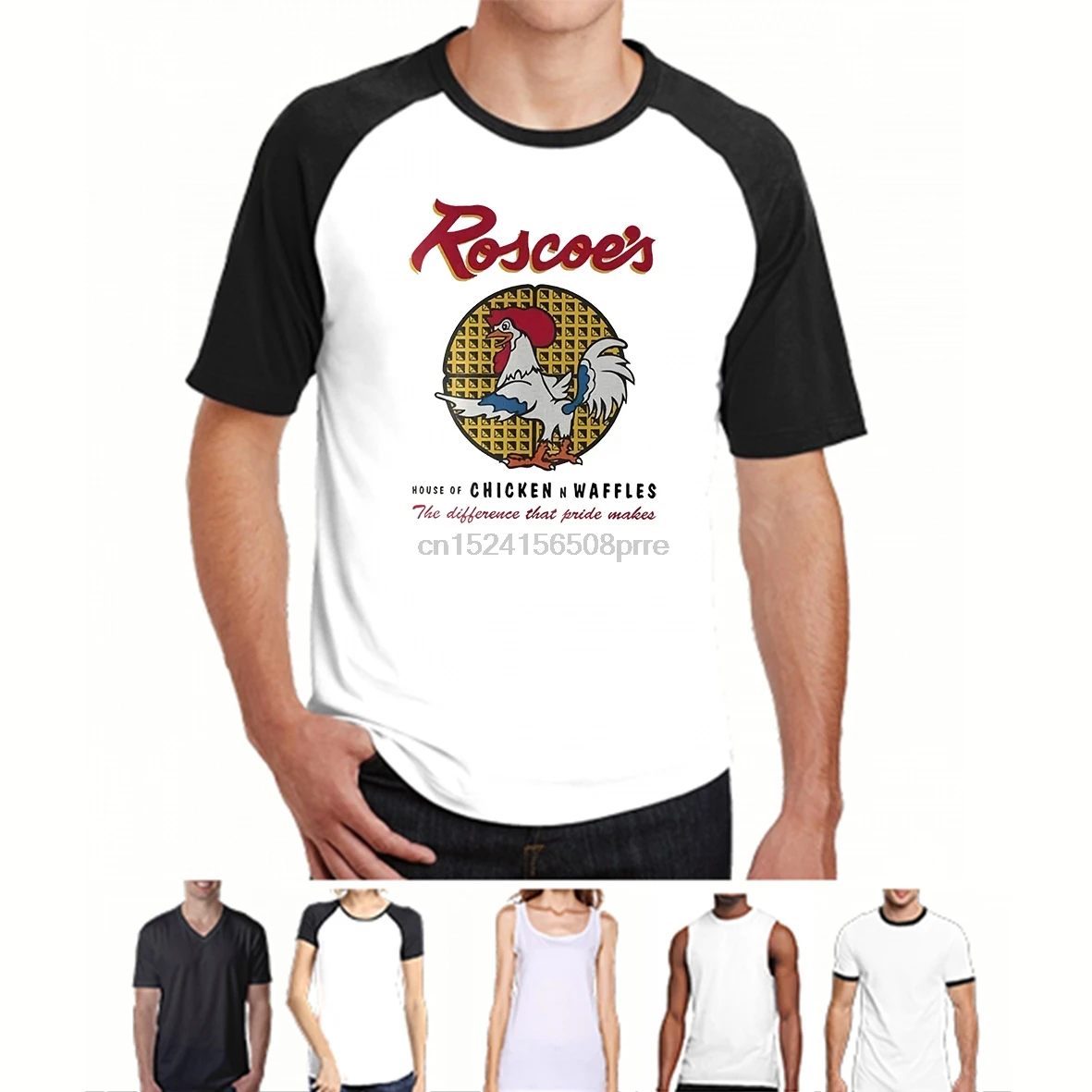 Забавная Мужская футболка белые футболки черная Roscoe's Chicken And Waffle t-shirt - купить по