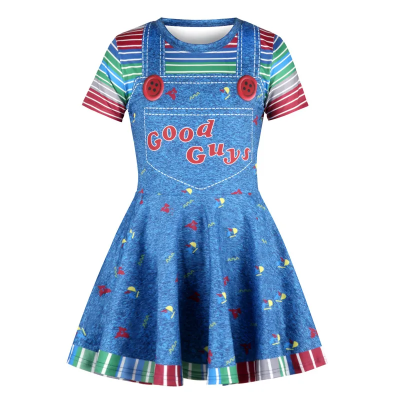 2019 Girl Dress Summer Princess Party for Girls Print Blue Vestidos Teenagers Clothes 6 8 10 11 Years | Детская одежда и обувь