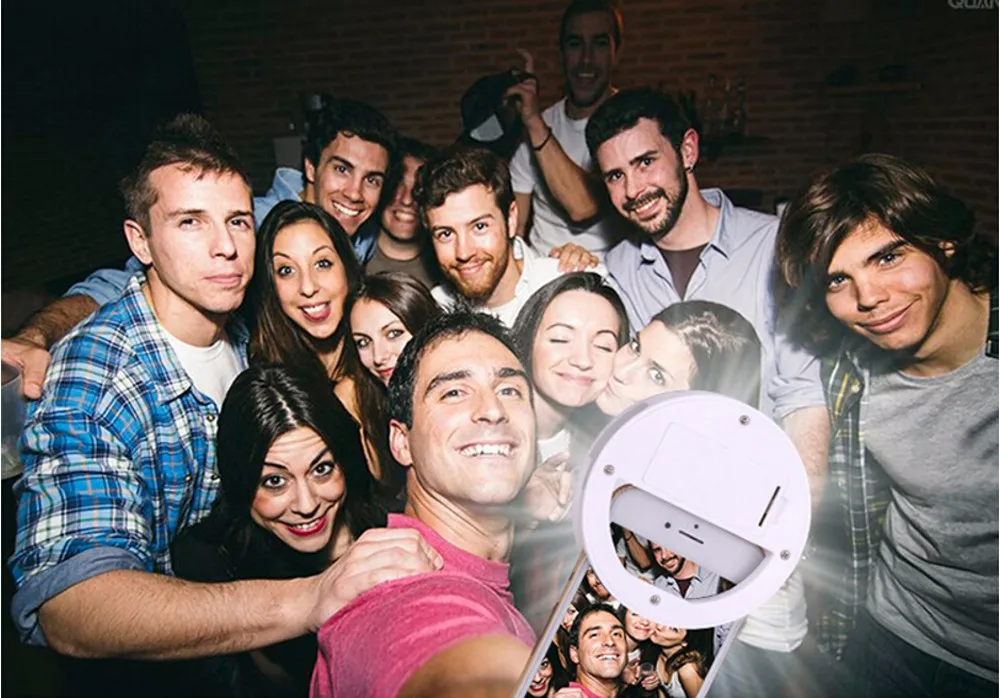 Роскошная универсальная светодиодная вспышка для селфи светящееся кольцо