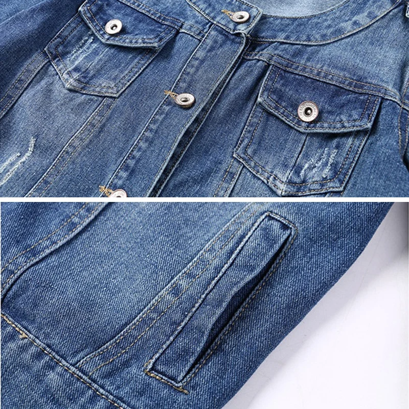 

Women Korean Casual Denim Jacket Coat Autumn New Short Bomber Jeans Jackets Female Student Plus size Basis Jackets Coats 5XL 540