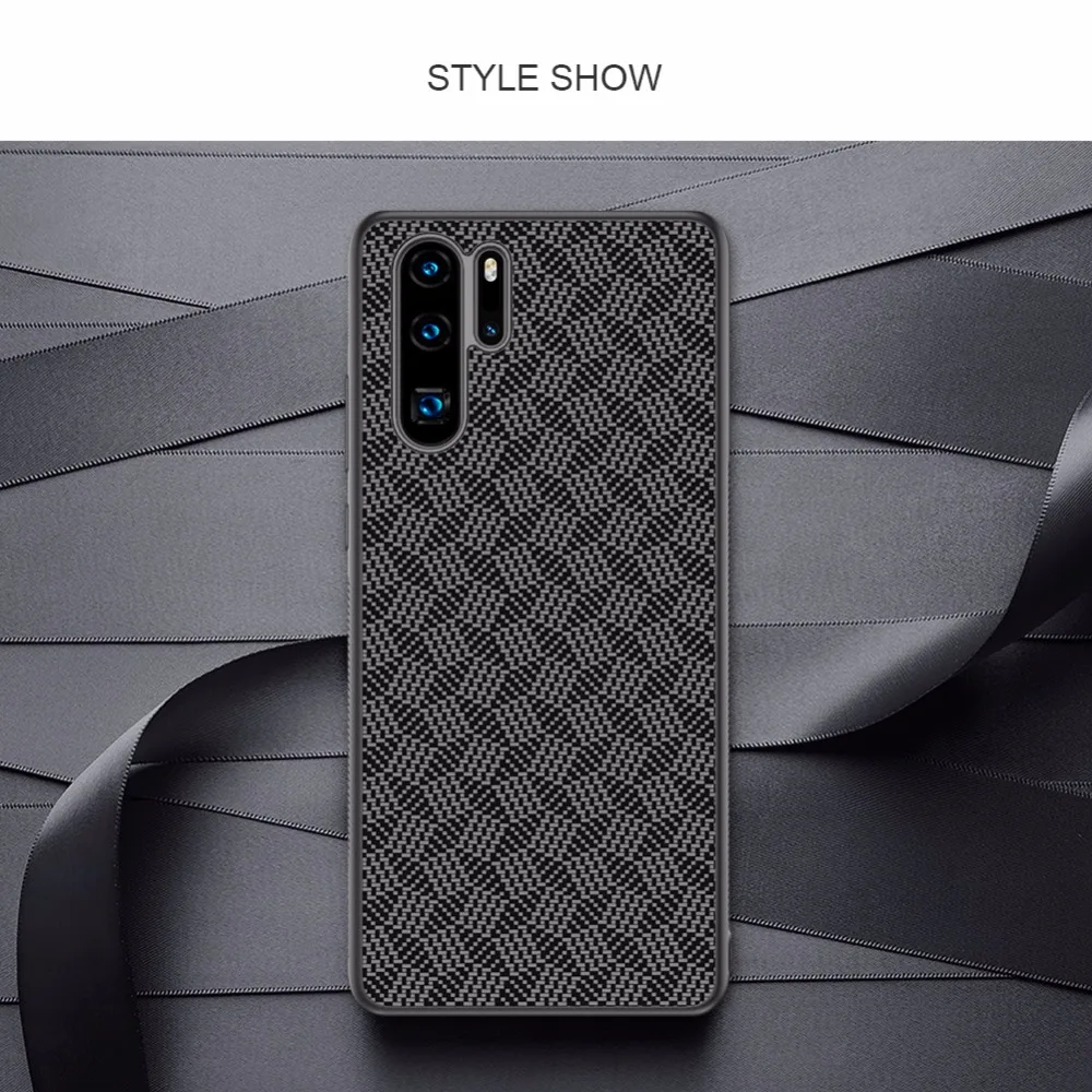 

Huawei P30 Pro Case Huawei P30 Lite Cover NILLKIN Aramid fiber Lozenge veins case back cover durable Thin and light