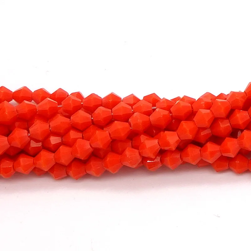 Orange red 200 шт ювелирные изделия биконус Кристалл Стекло россыпью разделитель 4 мм бусины DIY - Цвет: Orange red
